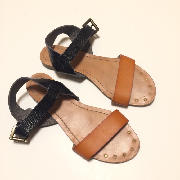 black and brown sandals